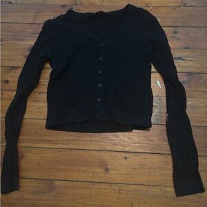 Brandy Melville Black Button-Up Cardigan